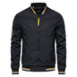 Men's Striped Zip-up Jacket With Pockets Fashion Casual Outerwear Sports Baseball Clothing Spring And Fall - GOMARRD