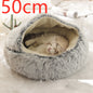 2 In 1 Dog And Cat Bed Pet Winter Bed Round Plush Warm Bed House Soft Long Plush Pets Bed Pet Products