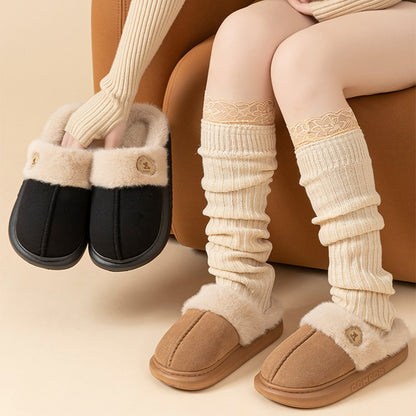 New Plush Slippers For Women Men Winter Warm Home Slipper Indoor Thick-soled Fleece Shoes - GOMARRD