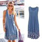 Sleeveless Floral Print Loose Summer Dress Fashion Casual Women Dress - GOMARRD