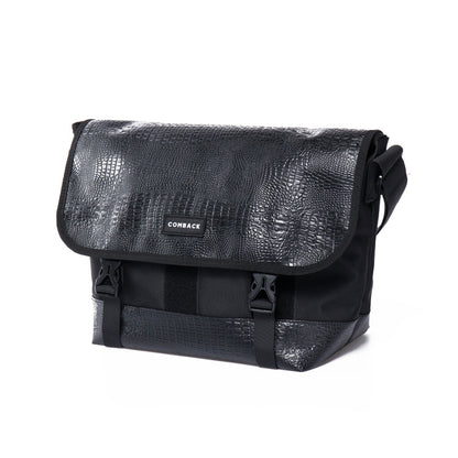 Comepack all black fashion large fashion postman bag