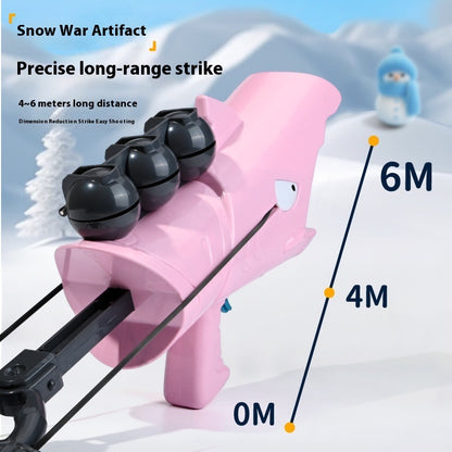 Children's Outdoor Snow Shark Cute Cartoon Snowball Gun  Launcher Clip  Fight Toy