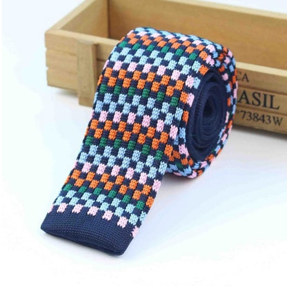 Men Knitted Knit Leisure Striped Ties Fashion Skinny Narrow Slim Neck Ties For Men Skinny Woven Designer Cravat