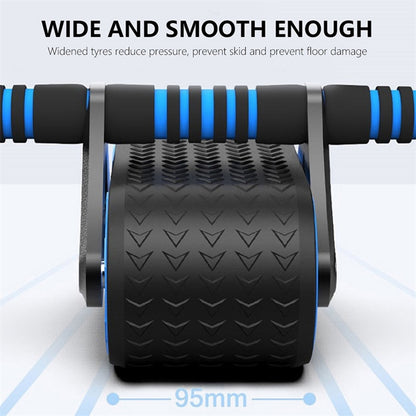 Double Wheel Abdominal Exerciser Women Men Automatic Rebound Ab Wheel Roller Waist Trainer Gym Sports Home Exercise Devices