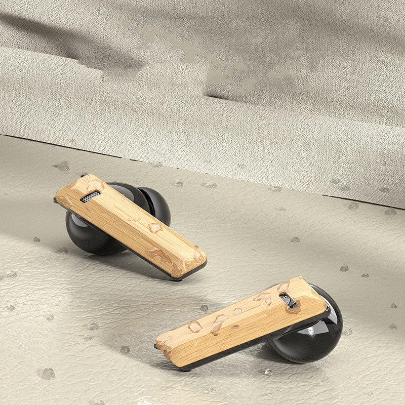 Wood Grain Wireless Sports In-ear Noise-canceling Low-latency Bluetooth Headphones - GOMARRD