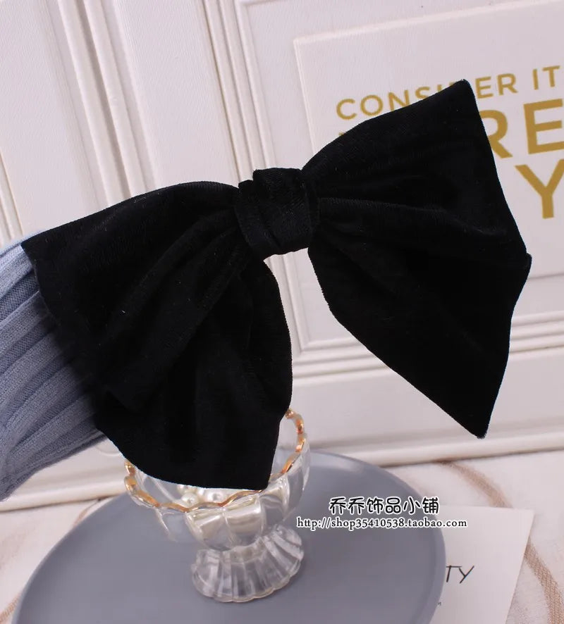 1PC Fashion Bow Hair Clip Black Velvet Hair Bows Hairpins For Women Elegant Barrette Girls Bowknot Headwear Hair Accessories Hot