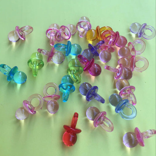 50Pcs Mini Multicolor Pacifiers Baby Shower Party Favors Decor DIY Girl Boy Birthday Party Festival Table Decoration Supplies