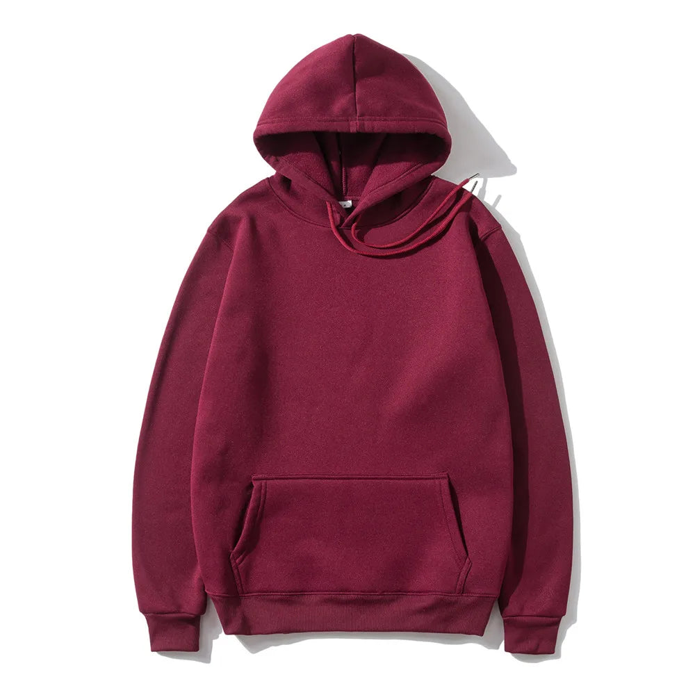 Men Woman Hoodies Sweatshirts Fashion Solid color Red Black Gray Pink Hooded Hip Hop fleece Hoody Mens Brand Hoodie Streetwear - GOMARRD