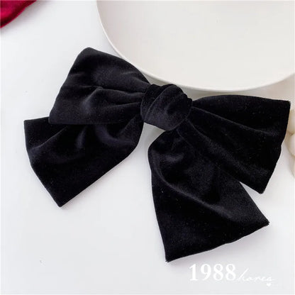 1PC Fashion Bow Hair Clip Black Velvet Hair Bows Hairpins For Women Elegant Barrette Girls Bowknot Headwear Hair Accessories Hot - GOMARRD