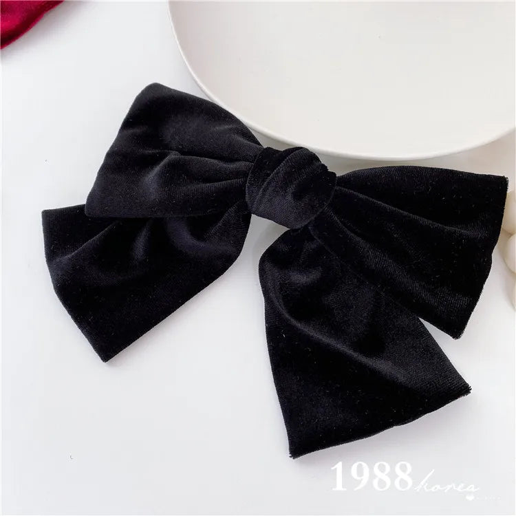 1PC Fashion Bow Hair Clip Black Velvet Hair Bows Hairpins For Women Elegant Barrette Girls Bowknot Headwear Hair Accessories Hot