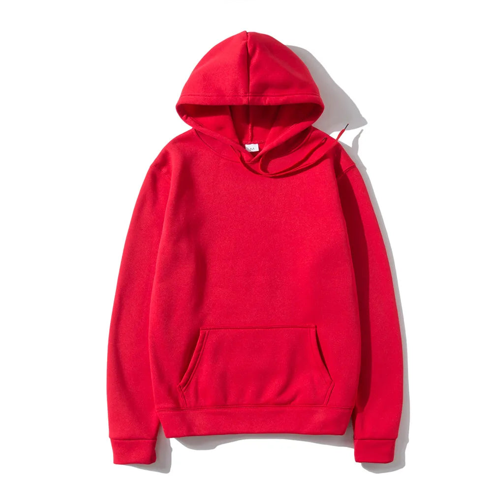 Men Woman Hoodies Sweatshirts Fashion Solid color Red Black Gray Pink Hooded Hip Hop fleece Hoody Mens Brand Hoodie Streetwear - GOMARRD