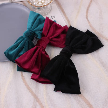 1PC Fashion Bow Hair Clip Black Velvet Hair Bows Hairpins For Women Elegant Barrette Girls Bowknot Headwear Hair Accessories Hot