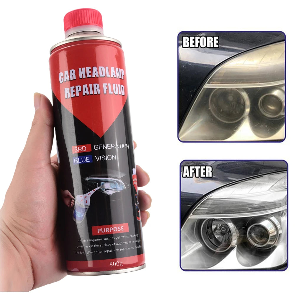 800ML Blue Ice Liquid Head Light Cleaner Car Headlight Repair Fluid Liquid Polymer For Restore Headlight