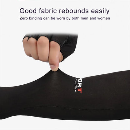 Unisex Breathable Arm Sleeves with Fingerless Gloves UV Protection Cooling Arm Cover for Outdoor Sports and Activities