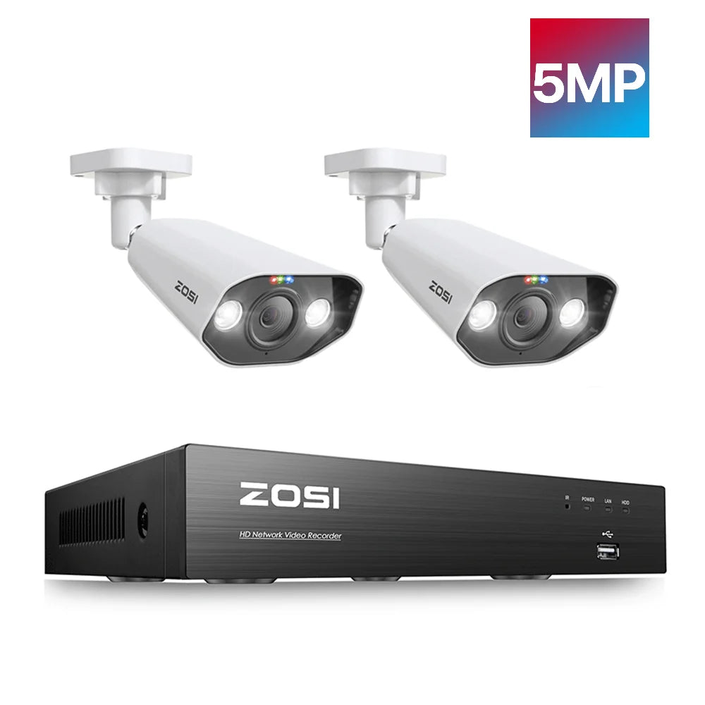 ZOSI 8MP CCTV System 8CH H.265+ 4K Ultra HD PoE NVR Kit Spotlight Siren Outdoor Video Surveillance IP Security Camera Set - GOMARRD