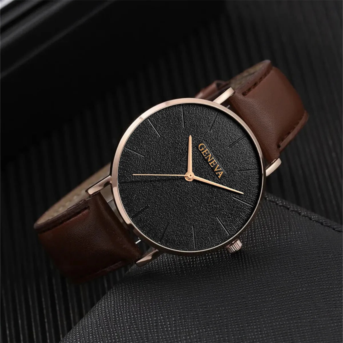 New Men Watch Luxury Bracelet Set Fashion Business Brown Leather Quartz Wrist Watches for Men Gift Set Relogio Masculino NO BOX