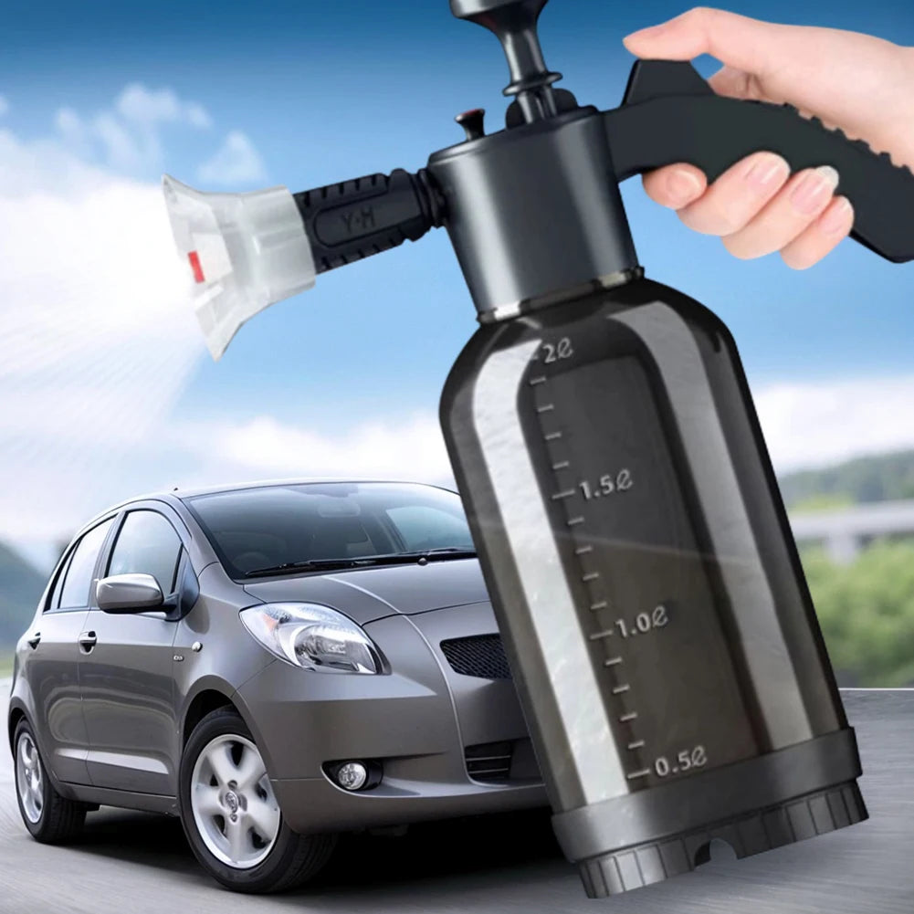 2L Hand Pump Foam Sprayer Hand Pneumatic Foam Cannon Snow Foam Pot High Pressure Car Wash Spray Bottle for Car Home Cleaning