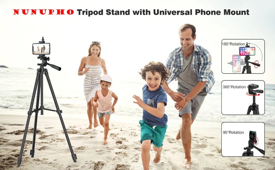 Tripod for Phone Lightweight Camera Tripod Stand with Bluetooth Selfie Remote Phone Holder Video Photography for iPhone Xiaomi