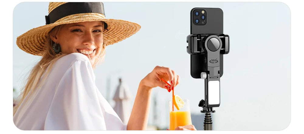 Q18 Gimbal Stabilizer Handheld Mobile Phone Selfie Stick Holder Fill Light Bluetooth for HUAWEI Xiaomi IPhone Follow Shoot Mode