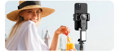 Q18 Gimbal Stabilizer Handheld Mobile Phone Selfie Stick Holder Fill Light Bluetooth for HUAWEI Xiaomi IPhone Follow Shoot Mode