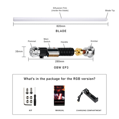 TXQSABER Kenobi OBI-Wan EP3 Lightsaber SNV4PRO Skywalke Laster Combat Proffie JEDI 16sound Blaster Smooth Swing Metal Light Gift - GOMARRD