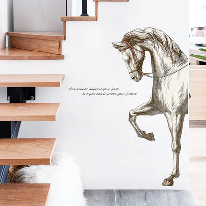 Creative sketch steed wall sticker living room wall decor home decor self-adhesive stickers room decoration entrance decoration - GOMARRD