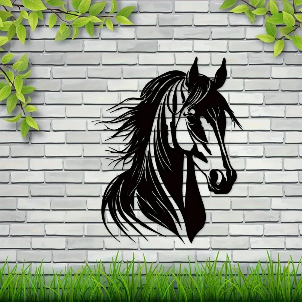 Charming 1pc Horse Head Wall Art Exquisite Metal Decor. Perfect indoors or outdoors. A great gift option farmhouse decor