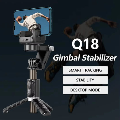 Q18 Gimbal Stabilizer Handheld Mobile Phone Selfie Stick Holder Fill Light Bluetooth for HUAWEI Xiaomi IPhone Follow Shoot Mode