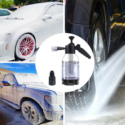 2L Hand Pump Foam Sprayer Hand Pneumatic Foam Cannon Snow Foam Pot High Pressure Car Wash Spray Bottle for Car Home Cleaning