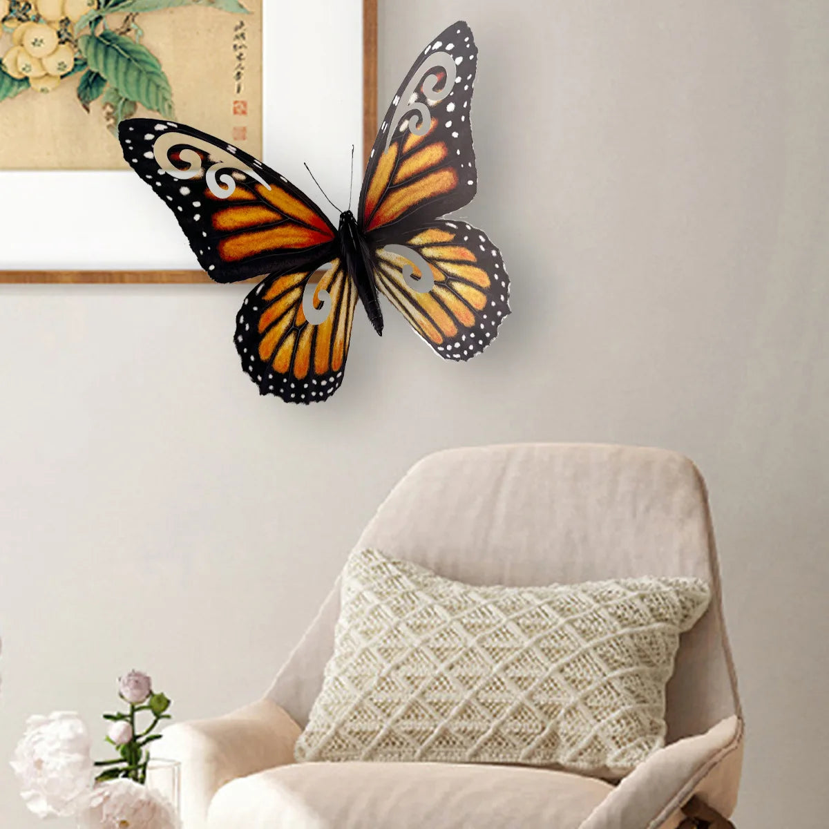 3d Stereo 40cm Large Size Butterfly Wall Sticker Living Room Bedroom Study Restaurant Decorative Art  Aeshtetic Wall Sticker