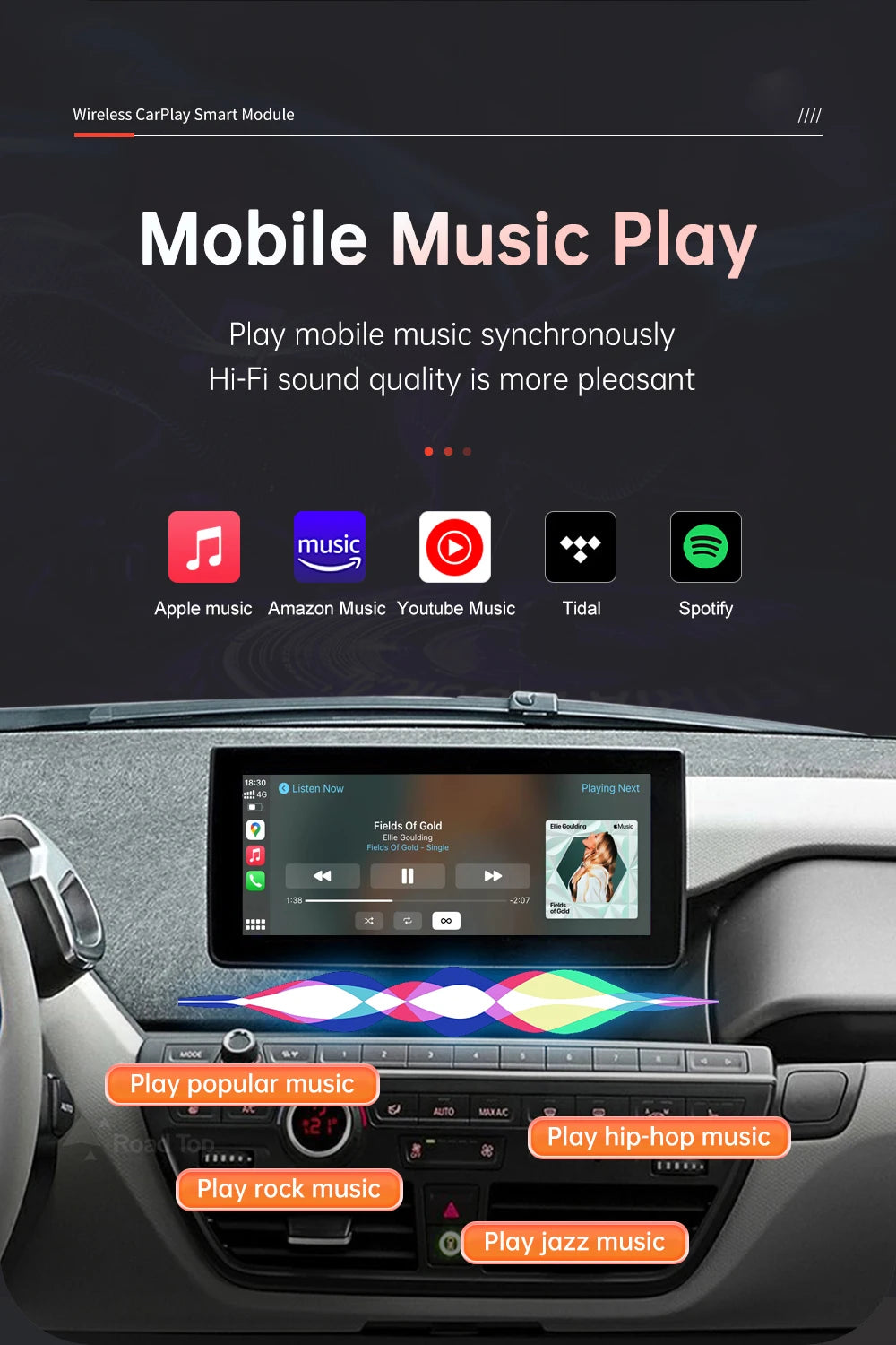 Wireless CarPlay For BMW i3 I01 NBT EVO System 2013-2020 with Android Auto Mirror Link AirPlay Car Play Rear Camera BT GPS