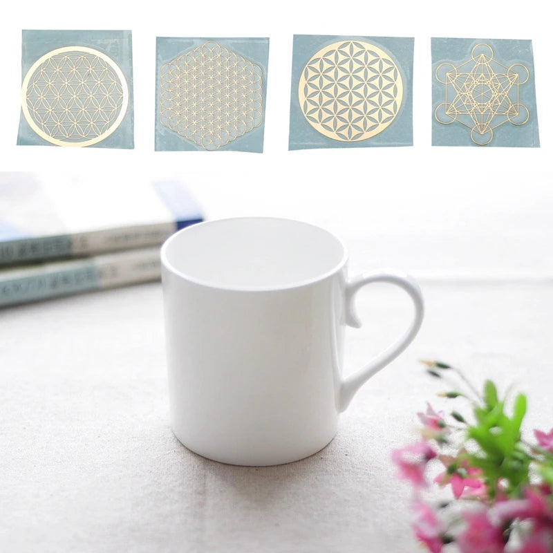 40Pcs New Metal Energy Decor Sticker Flower Of Life