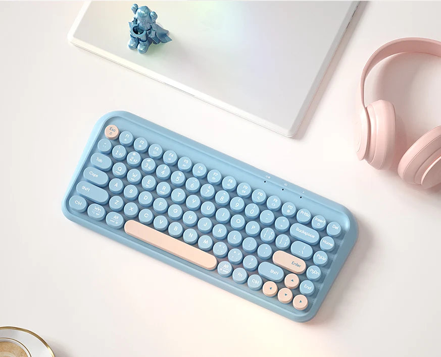 B.O.W K500D  Dual-mode Bluetooth Wireless Keyboard Floating Color Keycap Light Tone Ultra-thin Portable Office - GOMARRD