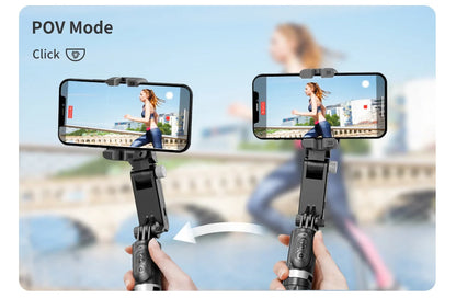 Q18 Gimbal Stabilizer Handheld Mobile Phone Selfie Stick Holder Fill Light Bluetooth for HUAWEI Xiaomi IPhone Follow Shoot Mode