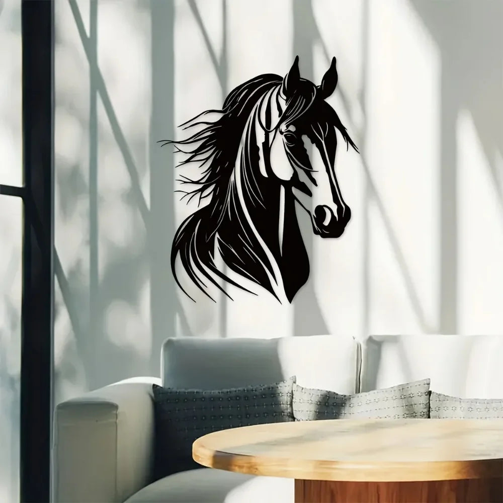 Charming 1pc Horse Head Wall Art Exquisite Metal Decor. Perfect indoors or outdoors. A great gift option farmhouse decor