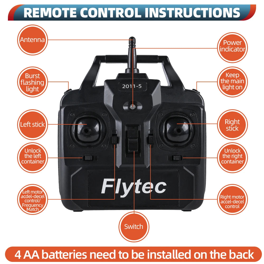 Flytec Fishing Bait Boat 500m Remote Control Bait Boat Dual Motor Fish Finder 1.5KG Loading with LED Light for Fishing