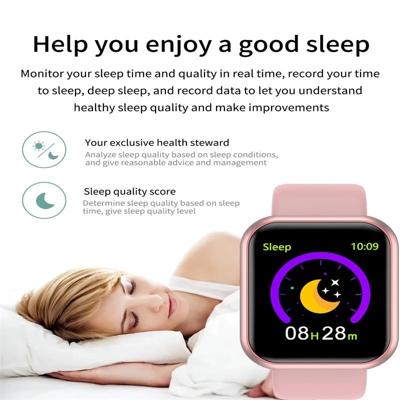 2024 New Smart Watch Men Smart Watch Heart Rate Monitor Blood Pressure Fitness bracelet Gift for IOS and Android Smartphones Y68