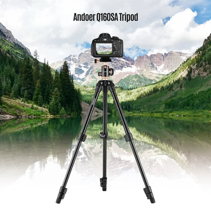 Andoer Q160SA Tripods Camera Tripod with Panoramic Ballhead Tripod for DSLR Digital Cameras Camcorder Canon Nikon Sony Camera