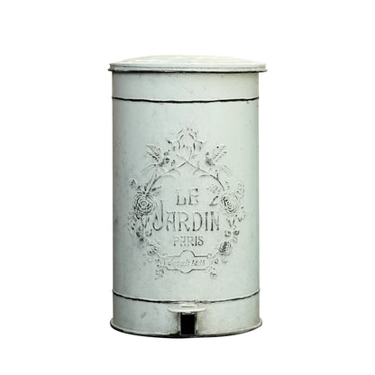 Metal Round Trash Can Suitable For Kitchen And Outdoor GardenRural Waste Basket Farmhouse Tavern Storage Barrel