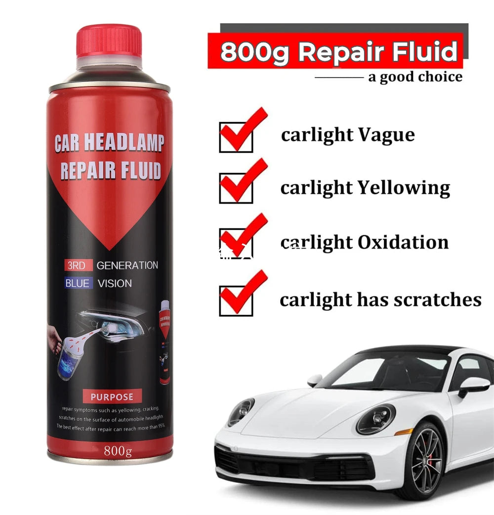 800ML Blue Ice Liquid Head Light Cleaner Car Headlight Repair Fluid Liquid Polymer For Restore Headlight - GOMARRD