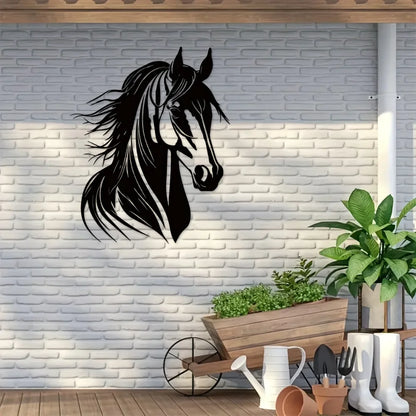 Charming 1pc Horse Head Wall Art Exquisite Metal Decor. Perfect indoors or outdoors. A great gift option farmhouse decor