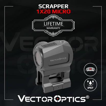 Vector Optics Scrapper 1x20 Ultra Compact Red Dot Sight 3MOA Dot With Motion Sensor IP67 Waterproof For AR Style Rifle