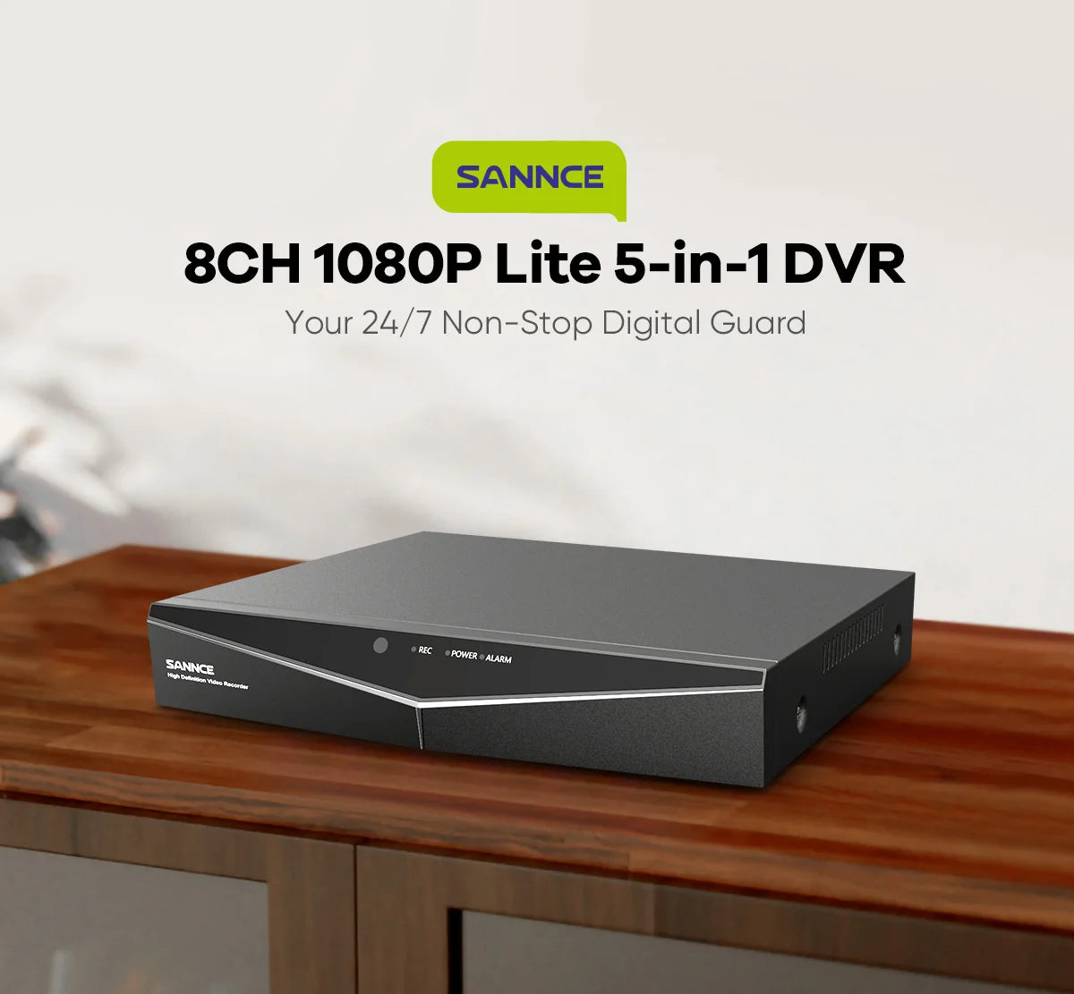 SANNCE 8 Channel 1080P 5-in-1 Security DVR 1080P Hybrid CCTV Video Recorder 8CH for Home Surveillance System with 2T HDD - GOMARRD