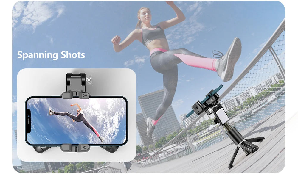 Q18 Gimbal Stabilizer Handheld Mobile Phone Selfie Stick Holder Fill Light Bluetooth for HUAWEI Xiaomi IPhone Follow Shoot Mode