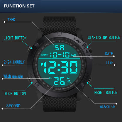 Men Sport Led Watches Fashion Digital Watch Clock Multi-Functional Rubber Man Fitnes Athlete Timekeeping Electronic Watch Reloj - GOMARRD