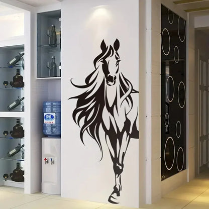 1pc Personality Aesthetic Black And White Horse Wall Sticker, For Bedroom/Living Room/Entrance/Home Wall Decoration