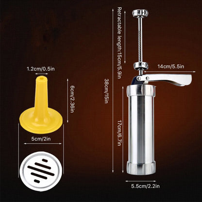 Cookie Mold Press Stainless Steel Cookie Press Tool Kit Biscuit Maker and Churro Maker Cookie Press Machine with 20 Cookie Discs