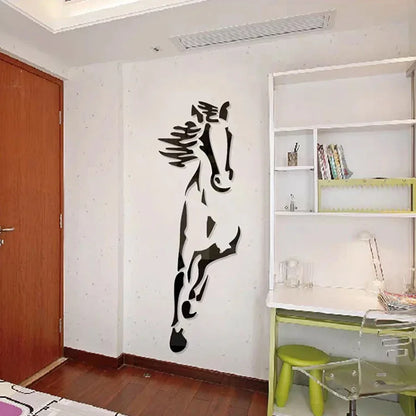 Horses Acrylic Wall Stickers Room Decoration Restaurant Background Art Living Room Bathroom Room Decor Mirror Wall Sticker