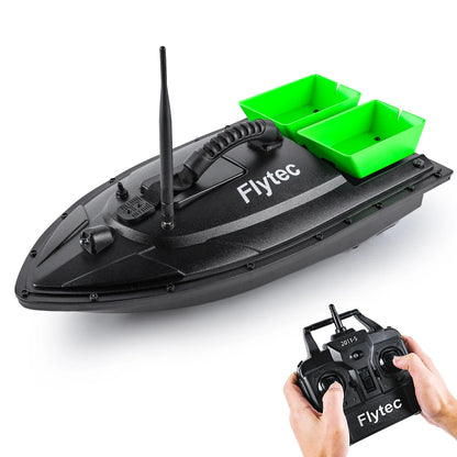 Flytec Fishing Bait Boat 500m Remote Control Bait Boat Dual Motor Fish Finder 1.5KG Loading with LED Light for Fishing