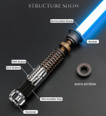 TXQSABER Obiwan Lightsaber Neo Pixel SNV4 Proffie Smooth Swing Metal Hilt Led Strip Blade Laser Saber Cosplay Toys Kenobi EP4